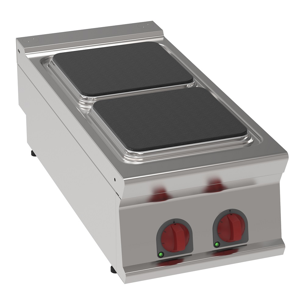 Electric boiling 2 squares plates table top - 400x900x280 mm - 8000 W 400/3V - 34100613 Eurast