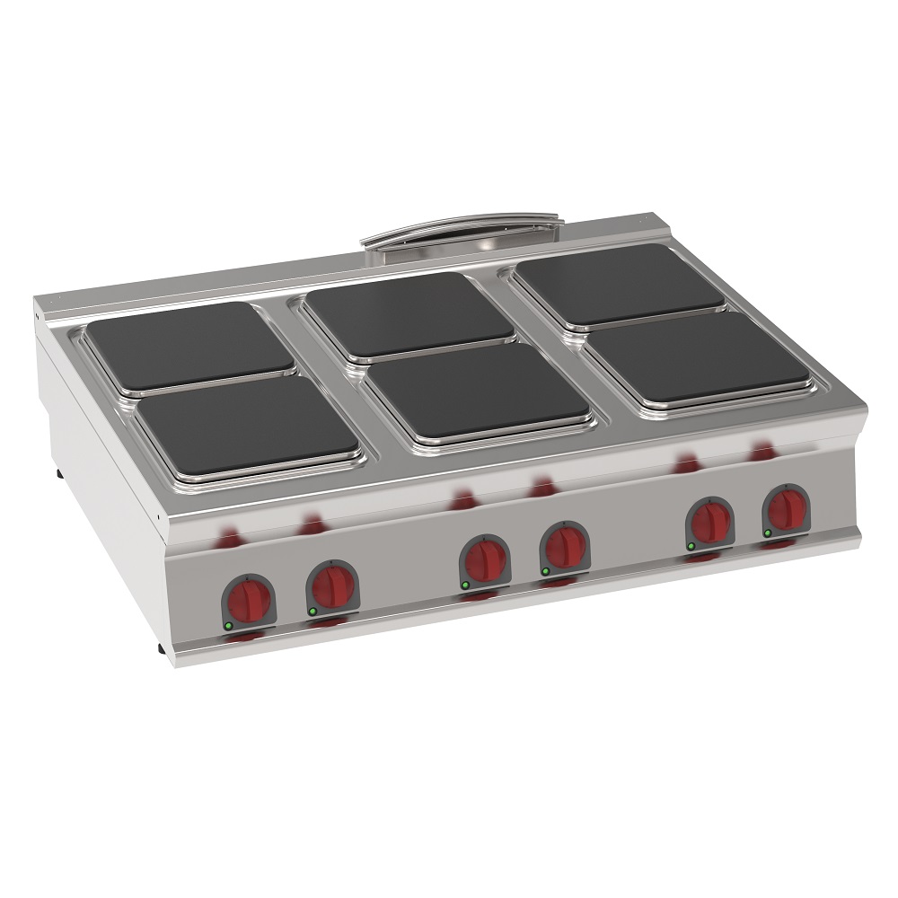 Electric boiling 6 squares plates table top - 1200x900x280 mm - 24000 W 400/3V - 34500613 Eurast