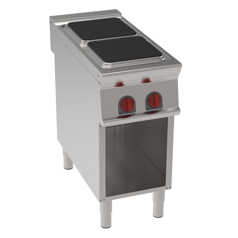 Electric cooker with 2 square plates on open support - 400x900x900 mm - 8000 W 400/3V - 34900613 Eur