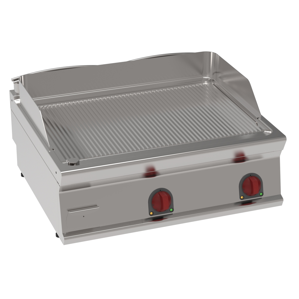 Electric iron hot plate 15 mm  grooved tabletop - 800x700x280 mm - 7800 W 400/3V - 36530617 Eurast