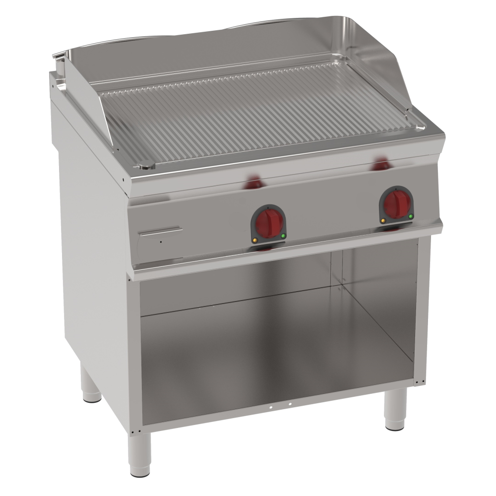 Electric iron hot plate 15 mm  grooved on open support - 800x700x900 mm - 7800 W 400/3V - 36240617 E