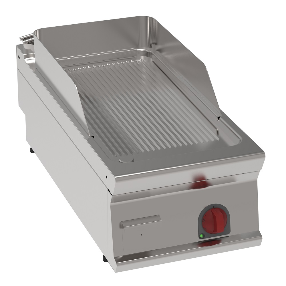 Electric iron hot plate 15 mm  grooved tabletop - 400x900x280 mm - 6000 W 400/3V - 36550613 Eurast