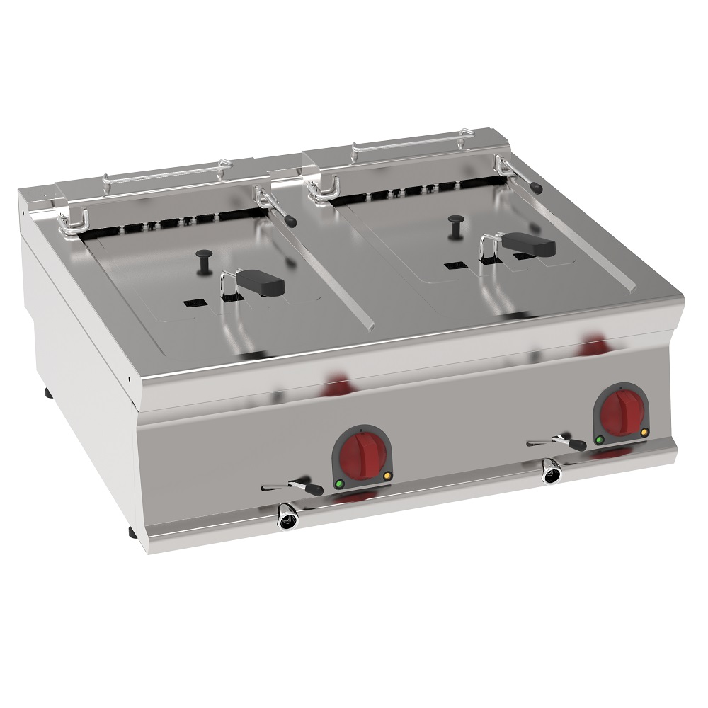 Electric fryer 10+10 liters tabletop - 800x700x280 mm - 15000 W 400/3V - 39590617 Eurast