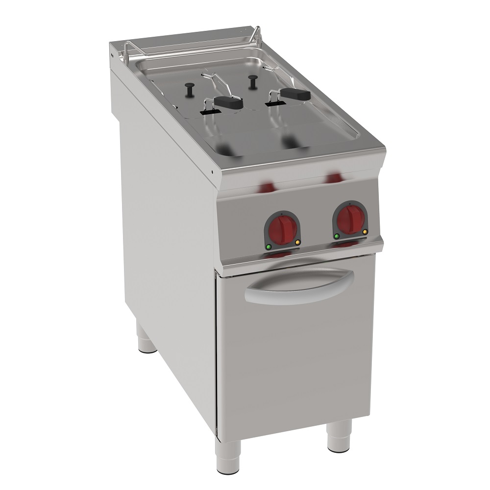 Electric fryer 10+10 liters on support - 400x900x900 mm - 14000 W 400/3V - 39471613 Eurast