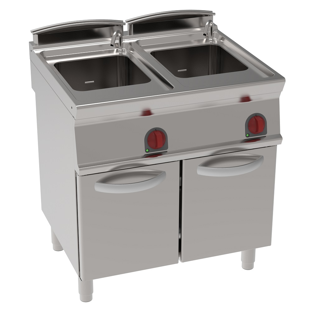 Electric pasta cooker  24+24 liters 2 doors - 800x700x900 mm - 12000 W 400/3V - 39060617 Eurast
