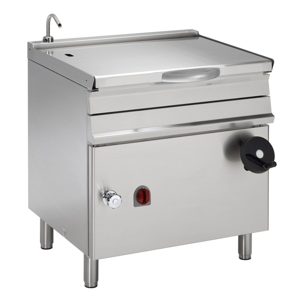 Electric titlting bratt pan 50 liters with steering wheel - 800x700x900 mm - 8700 W 400/3V - 4847061