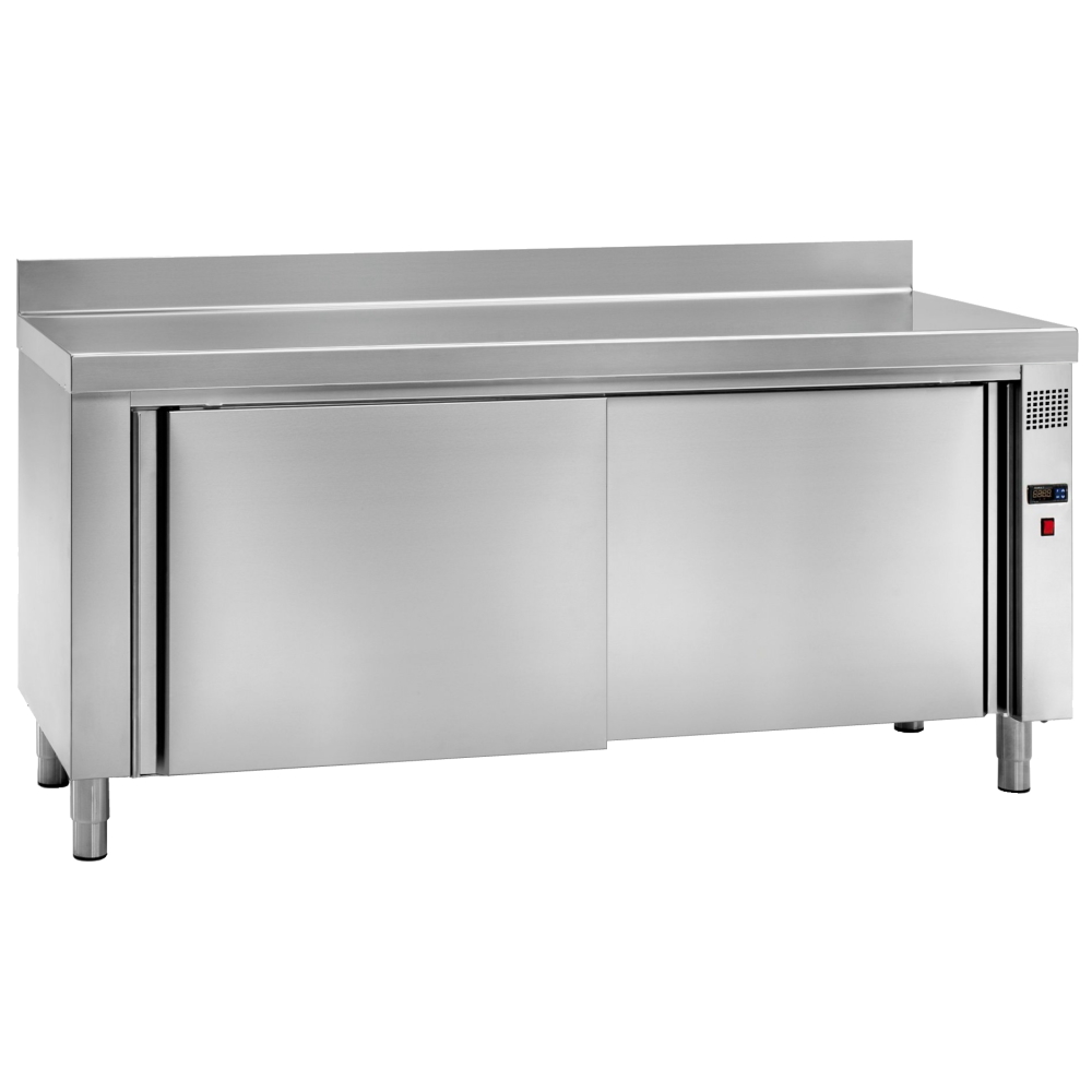 Wall electric hot table for dishes 2 doors 2 shelves - 1200x600x850 mm - 2000 W 230/1V - 60000440 Eu