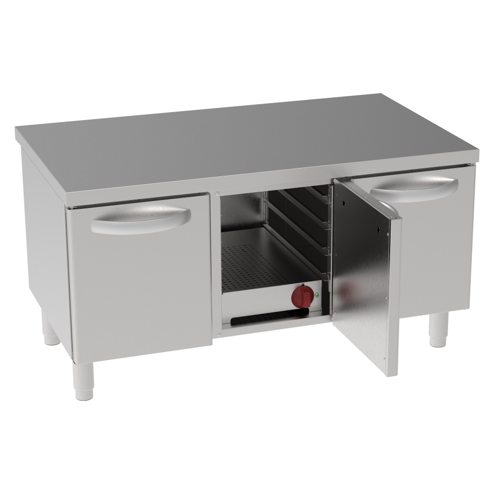 Hot reserve for dishes 3 doors 3 gn 1/1 - 1200x700x600 mm - 1300 W 230/1V - 600321BH Eurast