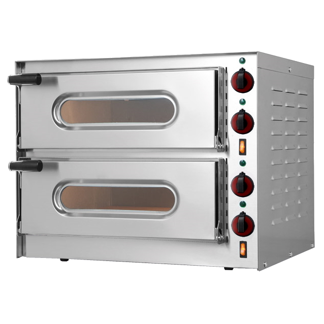 2 chamber electric pizza oven for 1 + 1 pizzas ø 360 - 550x430x435 mm - 3200 W 230/1V - 51G20012 Eur