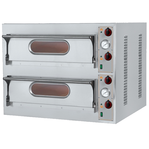 2 chamber electric pizza oven for 6 + 6 pizzas ø 360 - 950x1220x710 mm - 18000 W 400/3V - 51B66012 E