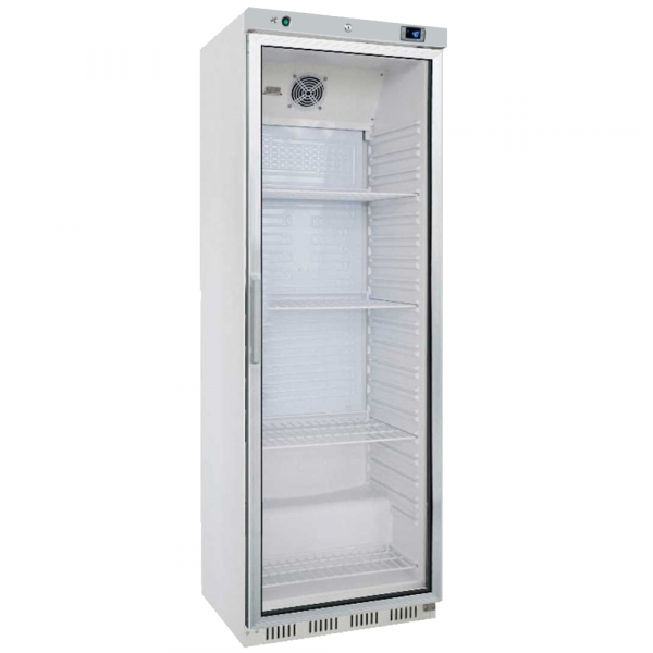 Static refrigerated cabinet white with glass door 460 liters - 630x740x1870 mm - 190 W 230/1V - 7859