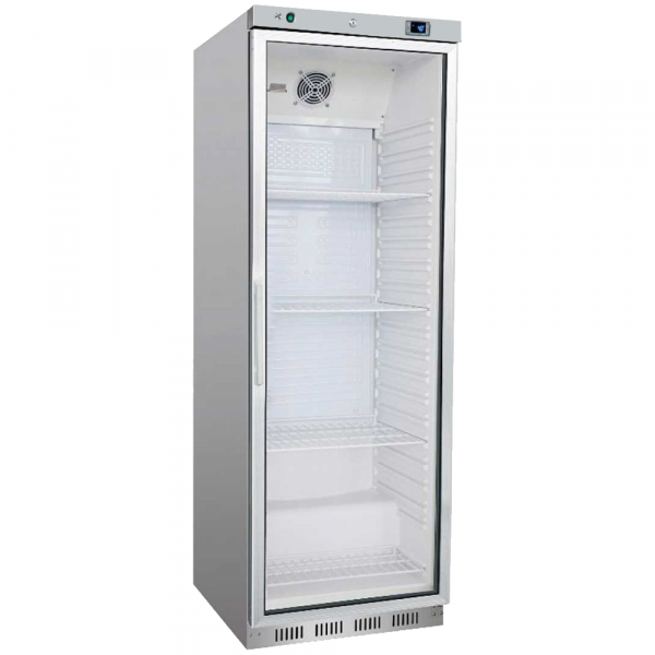 Static refrigerated cabinet stainless steel with glass door 460 liters - 630x740x1870 mm - 190 W 230