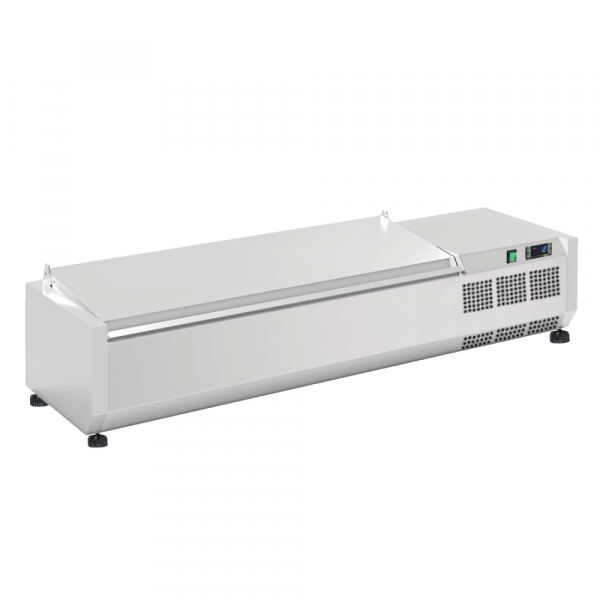 Ingredient refrigerator with lid for 5 gn 1/4 containers - 1200x335x280 mm - 160 W 230/1V - 7514120T