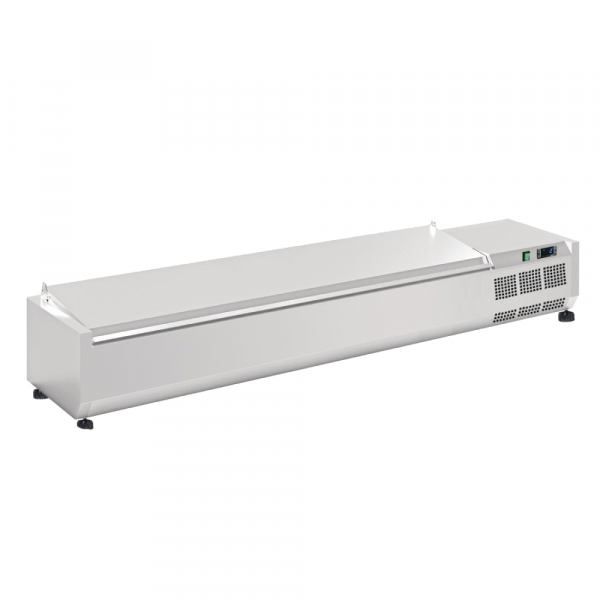 Ingredient refrigerator with lid for 8 gn 1/4 containers - 1800x335x280 mm - 160 W 230/1V - 7814180T