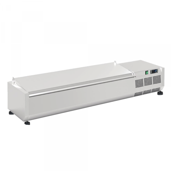 Ingredient refrigerator with lid for 6 gn 1/3 containers - 1500x395x280 mm - 160 W 230/1V - 7613150T