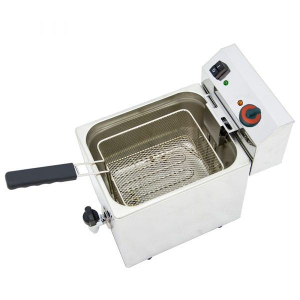 Electric fryer 8 liters tabletop with tap - 265x495x325 mm - 3500 W 230/1V - 44086010 Eurast