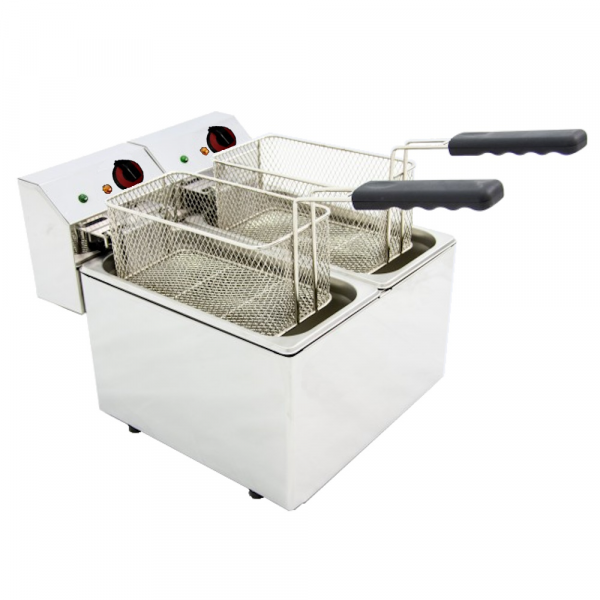 Electric fryer 5+5 liters tabletop - 355x495x325 mm - 4400 W 230/1V - 4455550V Eurast