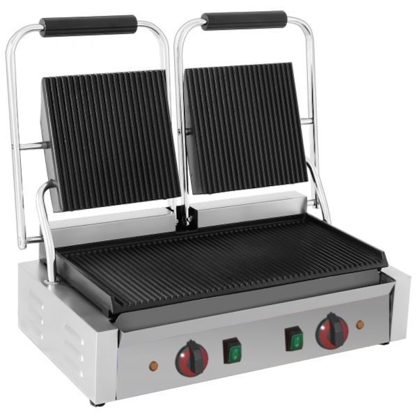 Grill hot plate 1 plate 500x240 and 2 grills - 565x365x210 mm - 3600 W 230/1V - 4403186P Eurast