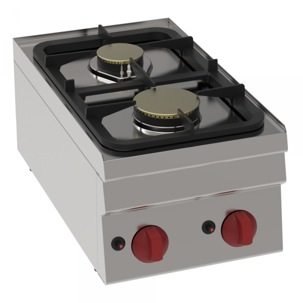 Gas boiling 2 burners table top - 350x600x280 mm - 6,6 Kw - 33100311 Eurast