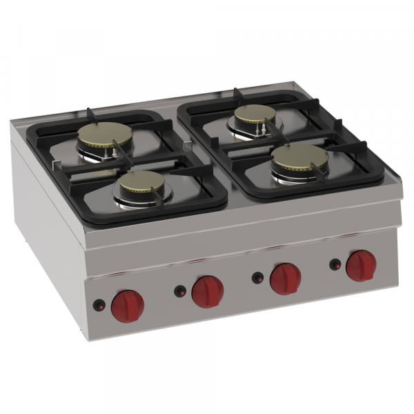 Gas boiling 4 burners table top - 700x600x280 mm - 13,2 Kw - 33200311 Eurast