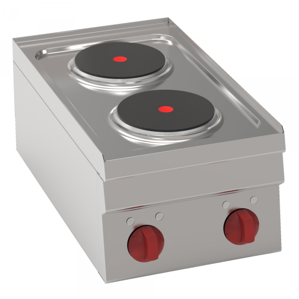 Electric boiling 2 round plates table top - 350x600x280 mm - 4000 W 230/1V - 30200611 Eurast