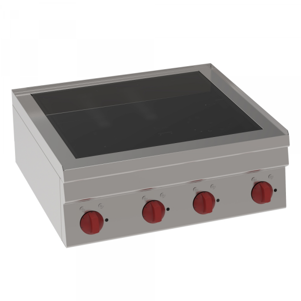 Vitroceramic cooker 4 hot zones - 700x600x280 mm - 8600 W 400/3V - 30310611 Eurast