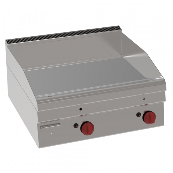 Gas iron hot plate 15 mm  smooth table top - 700x600x280 mm - 8 Kw - 30320311 Eurast