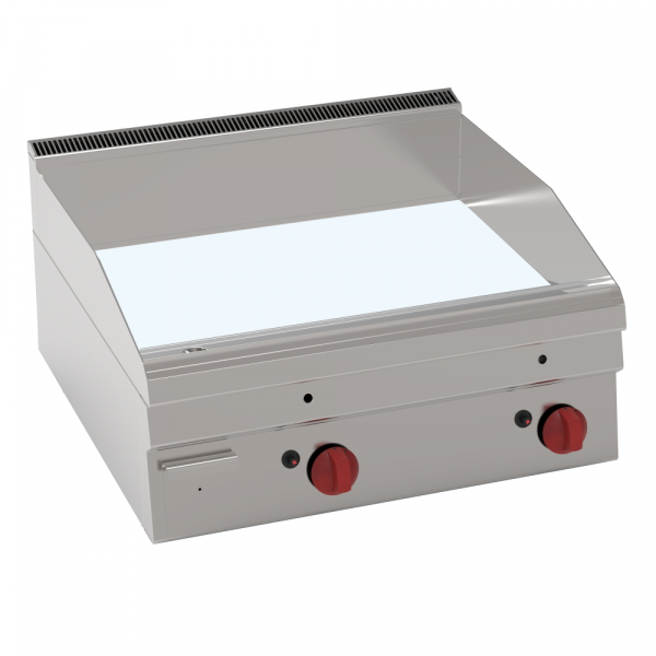 Gas hard chrome hot plate 15 mm  smooth table top - 700x600x280 mm - 8 Kw - 30620311 Eurast