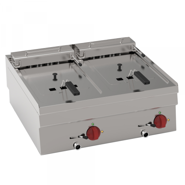 Electric fryer 8+8 liters tabletop - 700x600x280 mm - 12000 W 400/3V - 30730611 Eurast