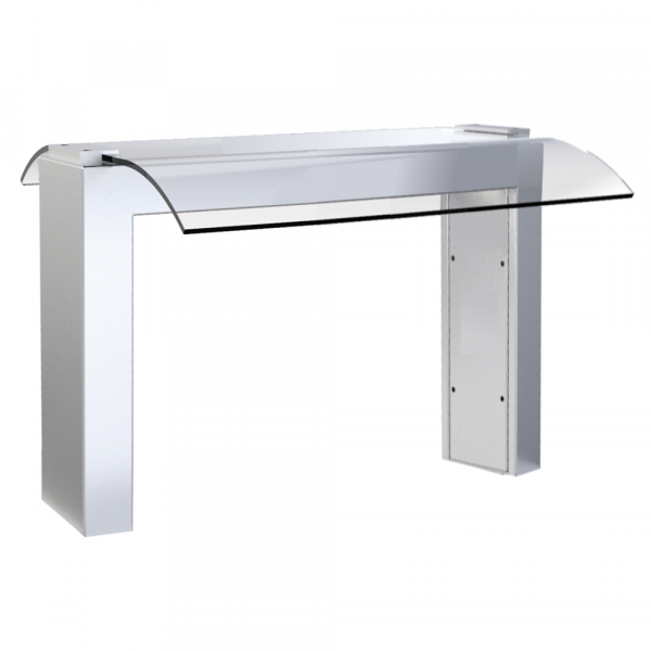 Screen with support and glass drop-in 2 gn without light - 755x550x420 mm - 1122JN5C Eurast