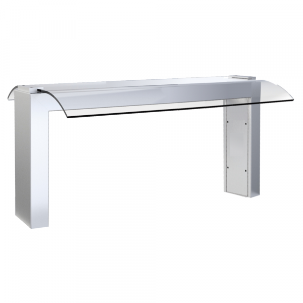 Screen with support and glass drop-in 3 gn without light - 1085x550x420 mm - 1123JN5C Eurast