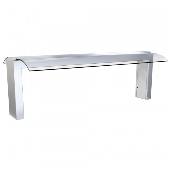 Screen with support and glass drop-in 4 gn without light - 1415x550x420 mm - 1124JN5C Eurast