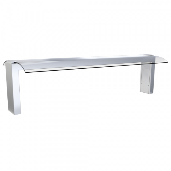 Screen with support and glass drop-in 5 gn without light - 1745x550x420 mm - 1125JN5C Eurast