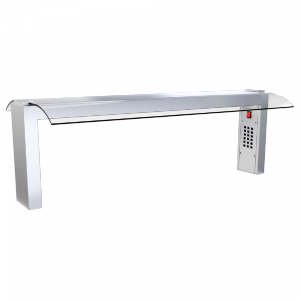 Screen with support and glass drop-in 4 gn with led light - 1415x550x420 mm - 14 W 230/1V - 1114JL5C