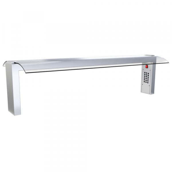 Screen with support and glass drop-in 5 gn with led light and heating - 1745x550x420 mm - 960 W 230/