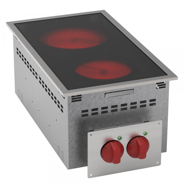 Kitchen countertop drop-in 2 hot zones - 350x600x210 mm - 4300 W 230/1V - 12700631 Eurast