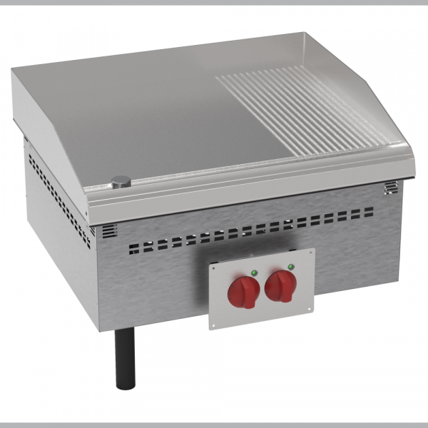 Electric frytop drop-in partially ribbed surface (fe) - 700x600x210 mm - 7800 W 400/3V - 12020631 Eu