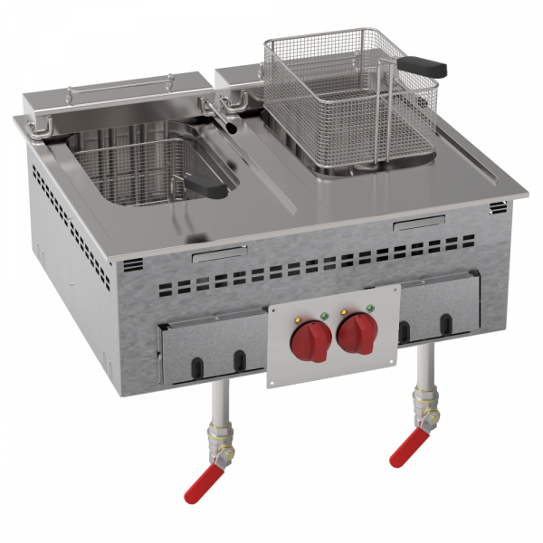 Electric fryer drop-in 10+10 liters - 700x600x210 mm - 12000 W 400/3V - 12130631 Eurast