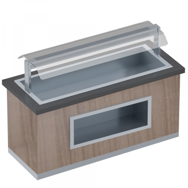 Hot buffet with bain-marie and screen protector 4 gn 1/1-150 finished nm - 1650x850x1320 mm - 4160 W