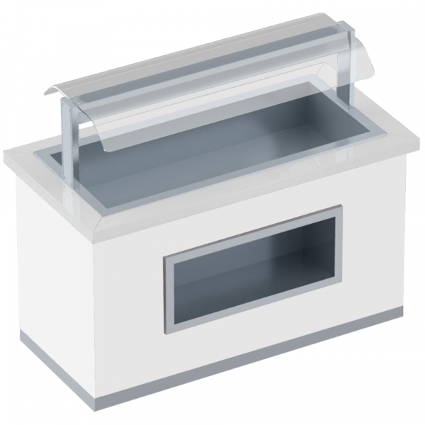 Hot buffet with bain-marie and screen protector 5 gn 1/1-150 finished ww - 2000x850x1320 mm - 4960 W