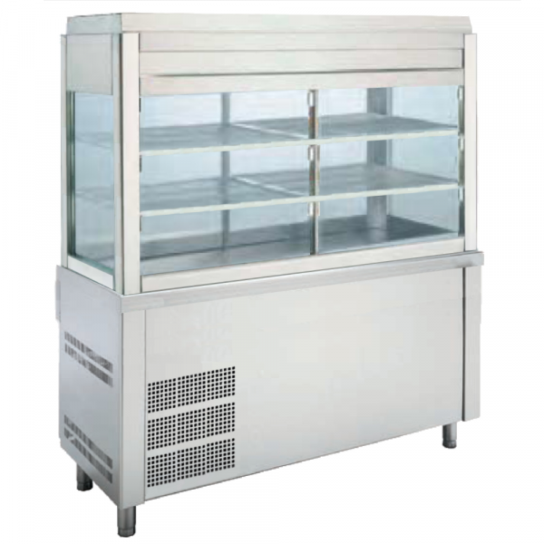 Cold display unit with self-service basin 4 gn 1/1-150 display case - 1600x700x1850 mm - 1900 W 230/