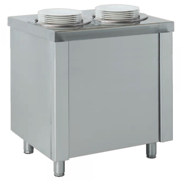 Self-service dispenser furniture 2 hot wells 45+45 plates - 800x700x850 mm - 960 W 230/1V - 10699010